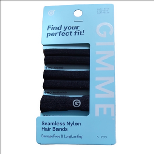 GIMME Black Seamless Nylon Hair Bands